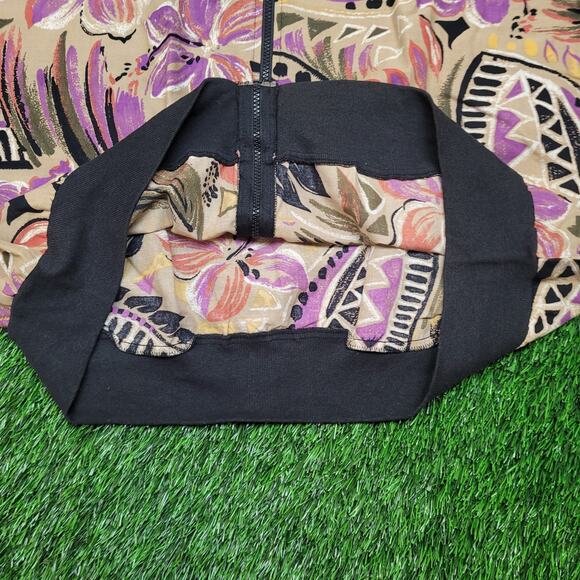 VTG 80s USA Made Floral Batwing Bomber Jacket Womens 2XL Asymmetrical - Picture 3 of 5